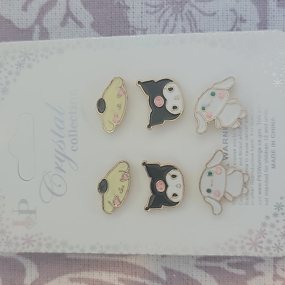 Cute Character Earrings Set